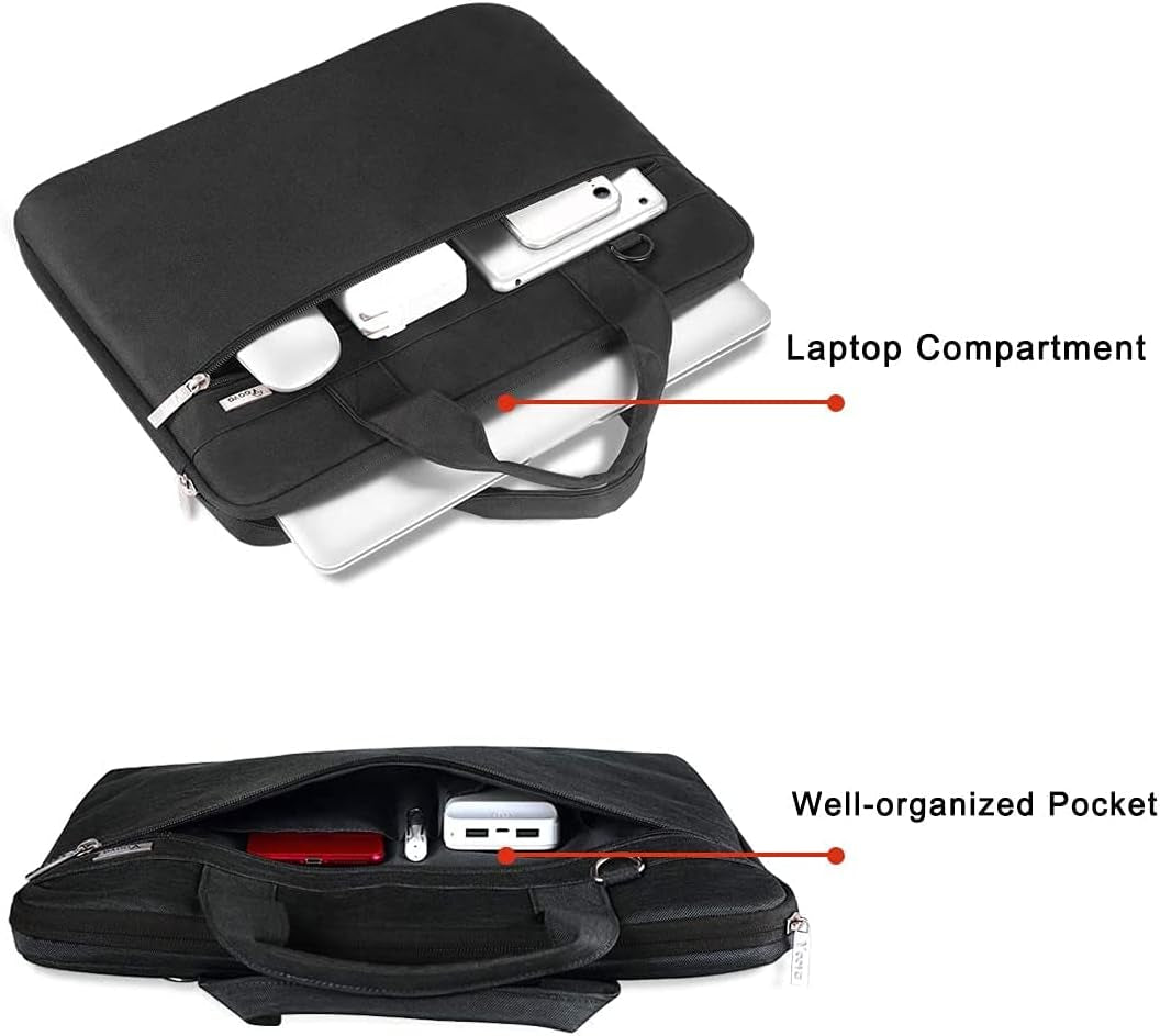 13.3-Inch Laptop Shoulder Bag, MacBook Case, Black