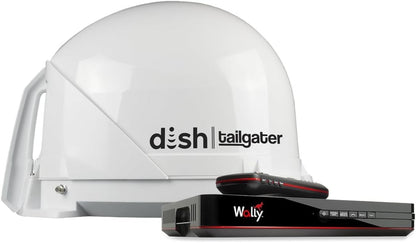 DT4450 DISH Tailgater Bundle - Portable and Roof-Mountable Satellite TV Antenna with DISH Wally HD Receiver for Western and Eastern Arc Satellites, White
