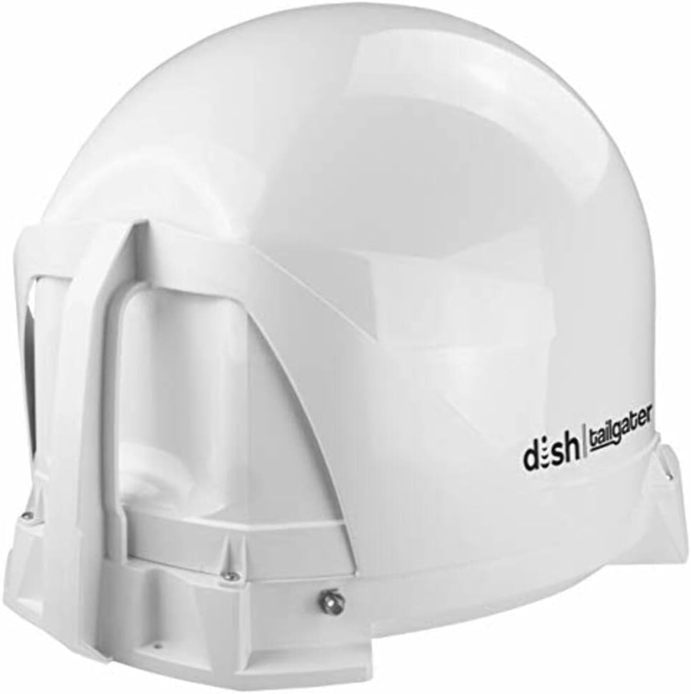 DT4450 DISH Tailgater Bundle - Portable and Roof-Mountable Satellite TV Antenna with DISH Wally HD Receiver for Western and Eastern Arc Satellites, White