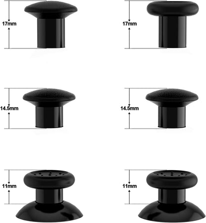 Thumbsgear Interchangeable Thumbsticks for Xbox Controllers - Ergonomic Adjustable Joystick with Black 3 Height Domed & Concave Grips for Xbox Series X/S, Xbox One S/X/Elite