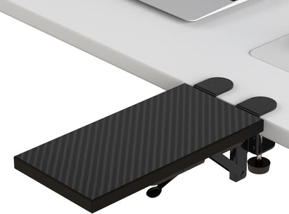 OUGIC Ergonomic Desk Extension Tray - 30 x 15 cm, Clamp-On Design, Foldable Keyboard Drawer with Wrist Rest, Computer Stand