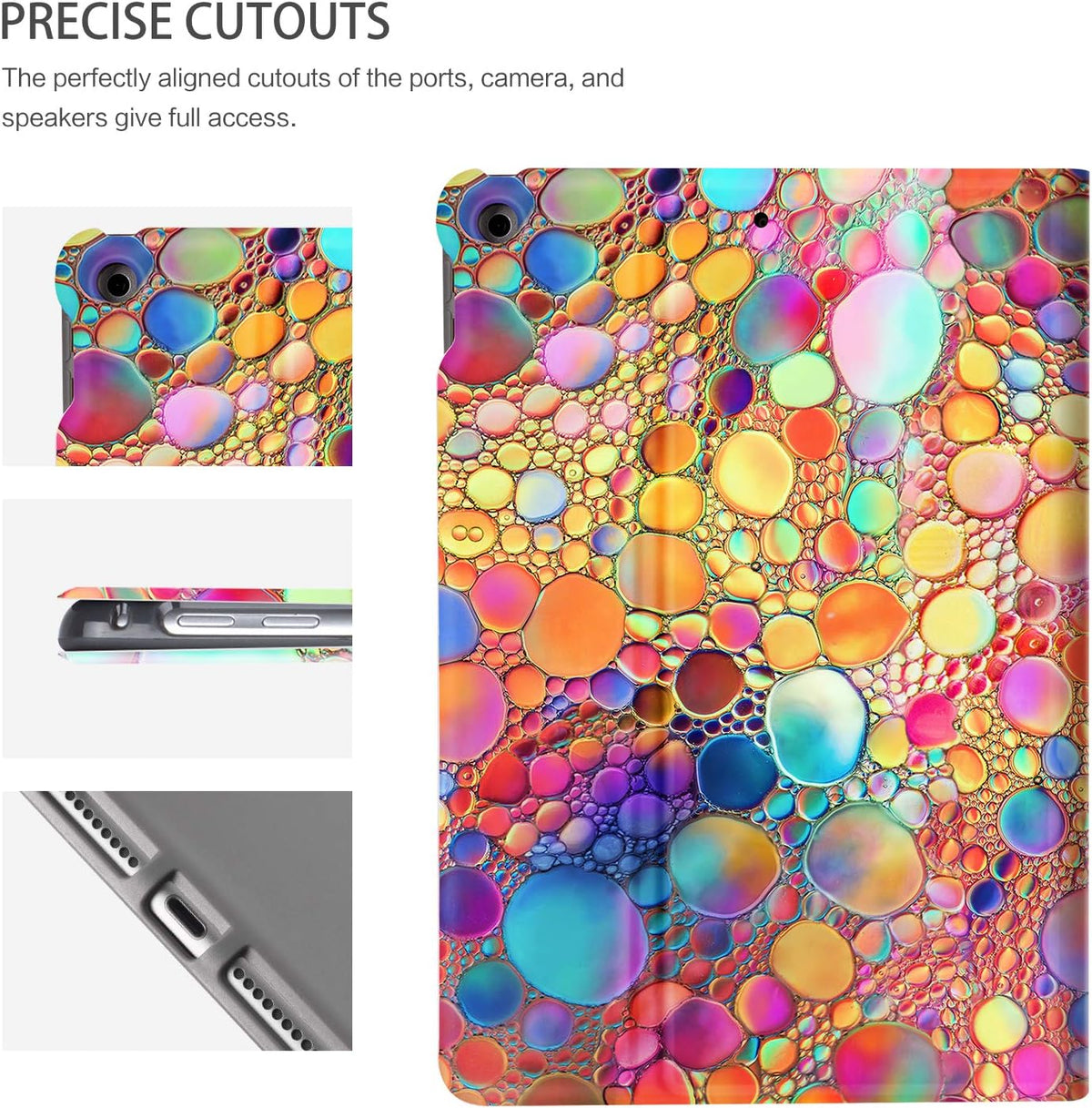 iPad 9th/8th/7th Generation Case (2021/2020/2019) - Colored Art Bubbles Design