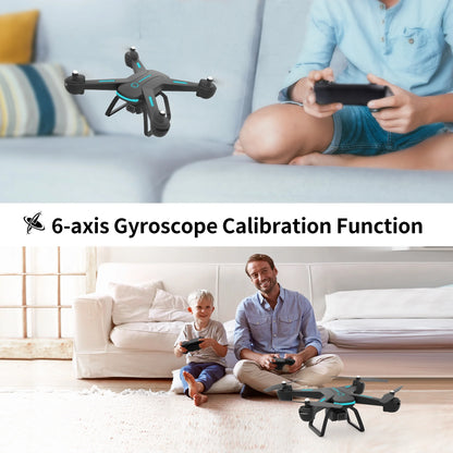 JY03 HD FPV Drone with 1080P Camera, Optical Flow Sensor, LED Lights, and Dual Batteries for Adults and Kids - Black