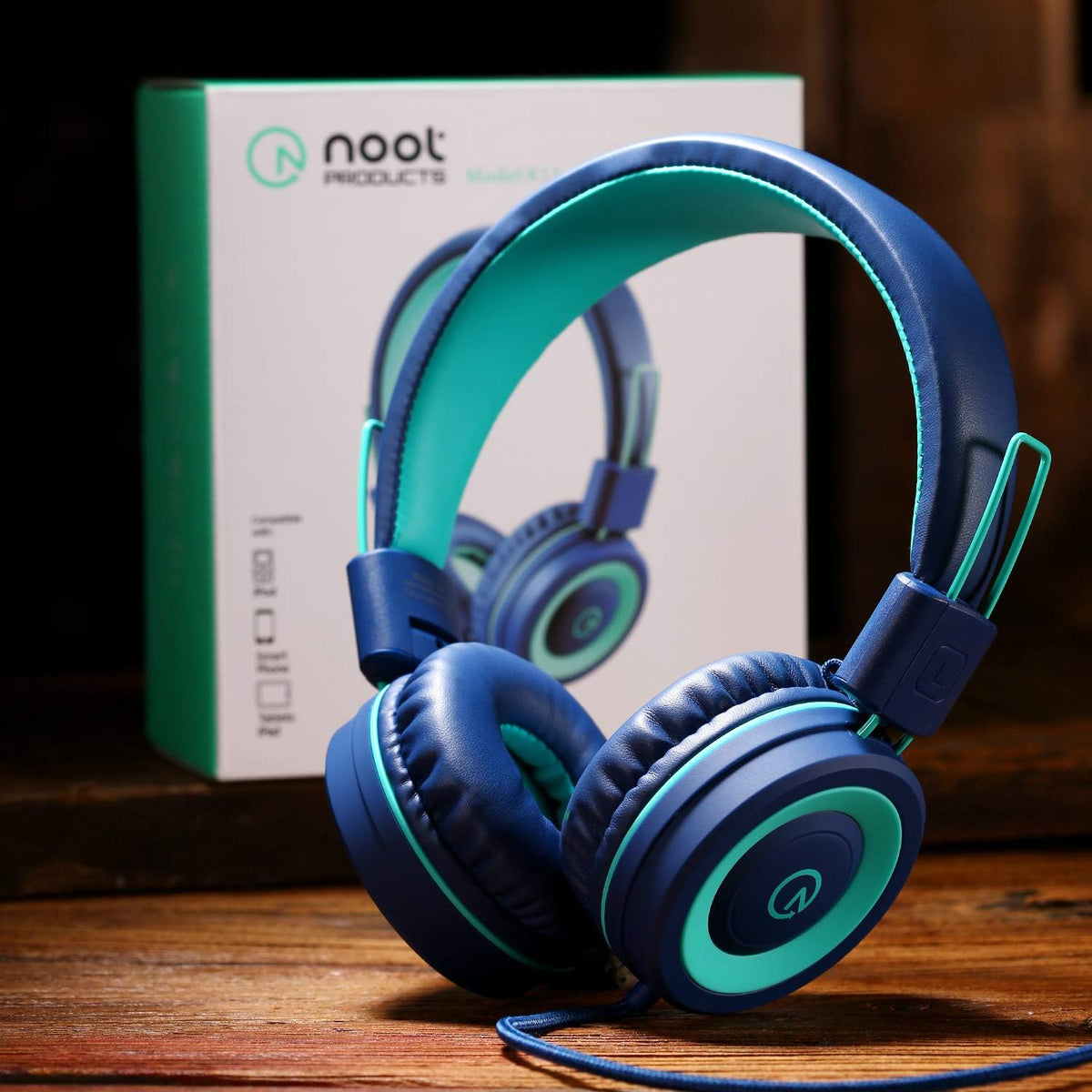 K11 Children's Wired Headphones with 3.5mm Jack in Navy/Teal
