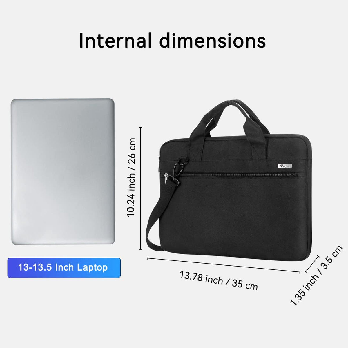 13.3-Inch Laptop Shoulder Bag, MacBook Case, Black