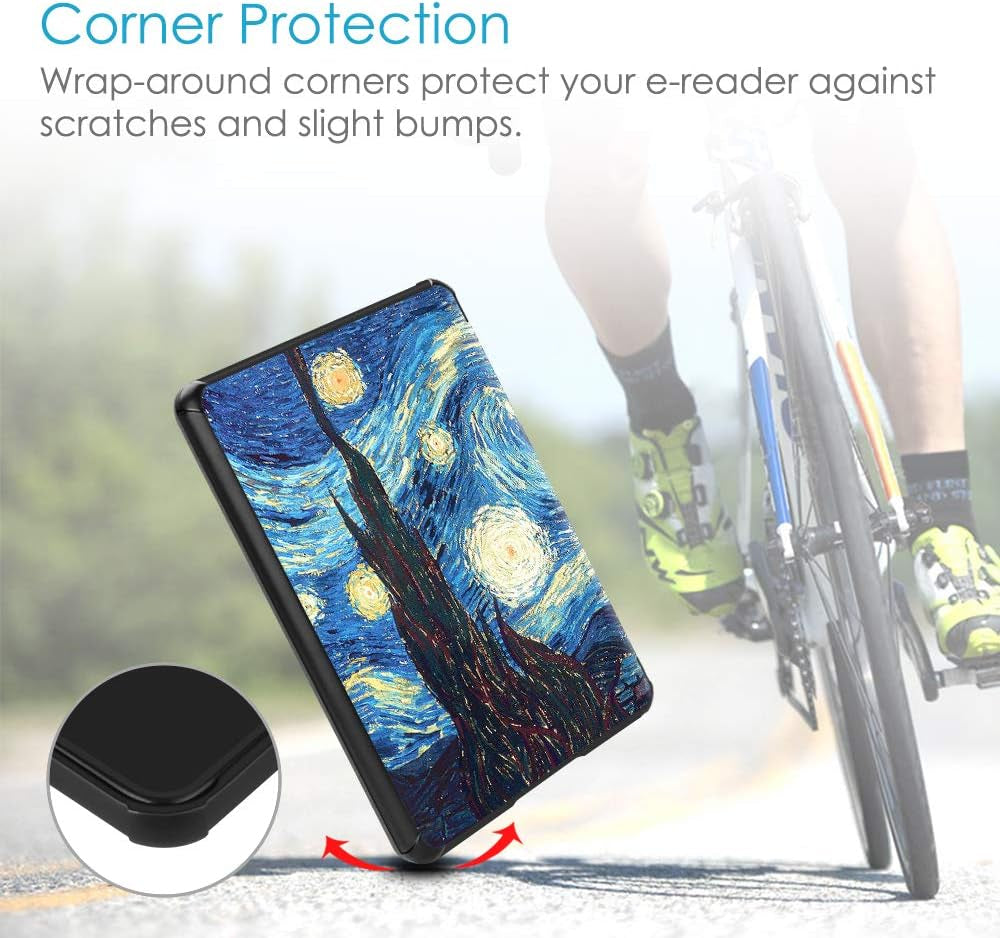 Slimshell Case for 6-Inch Kindle Paperwhite 10th Generation (2018) - Starry Night Design