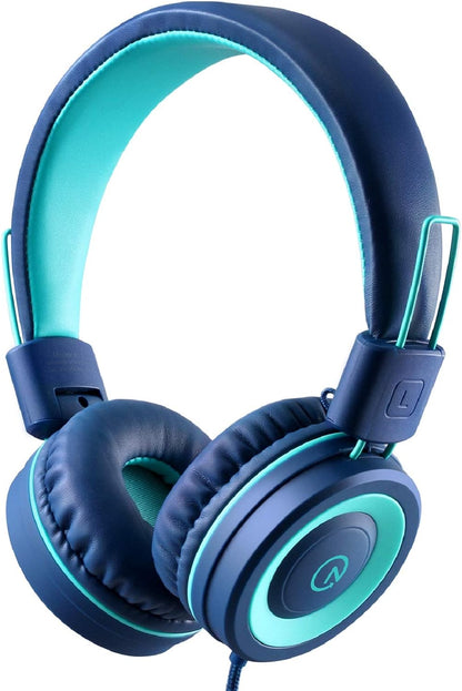 K11 Children's Wired Headphones with 3.5mm Jack in Navy/Teal