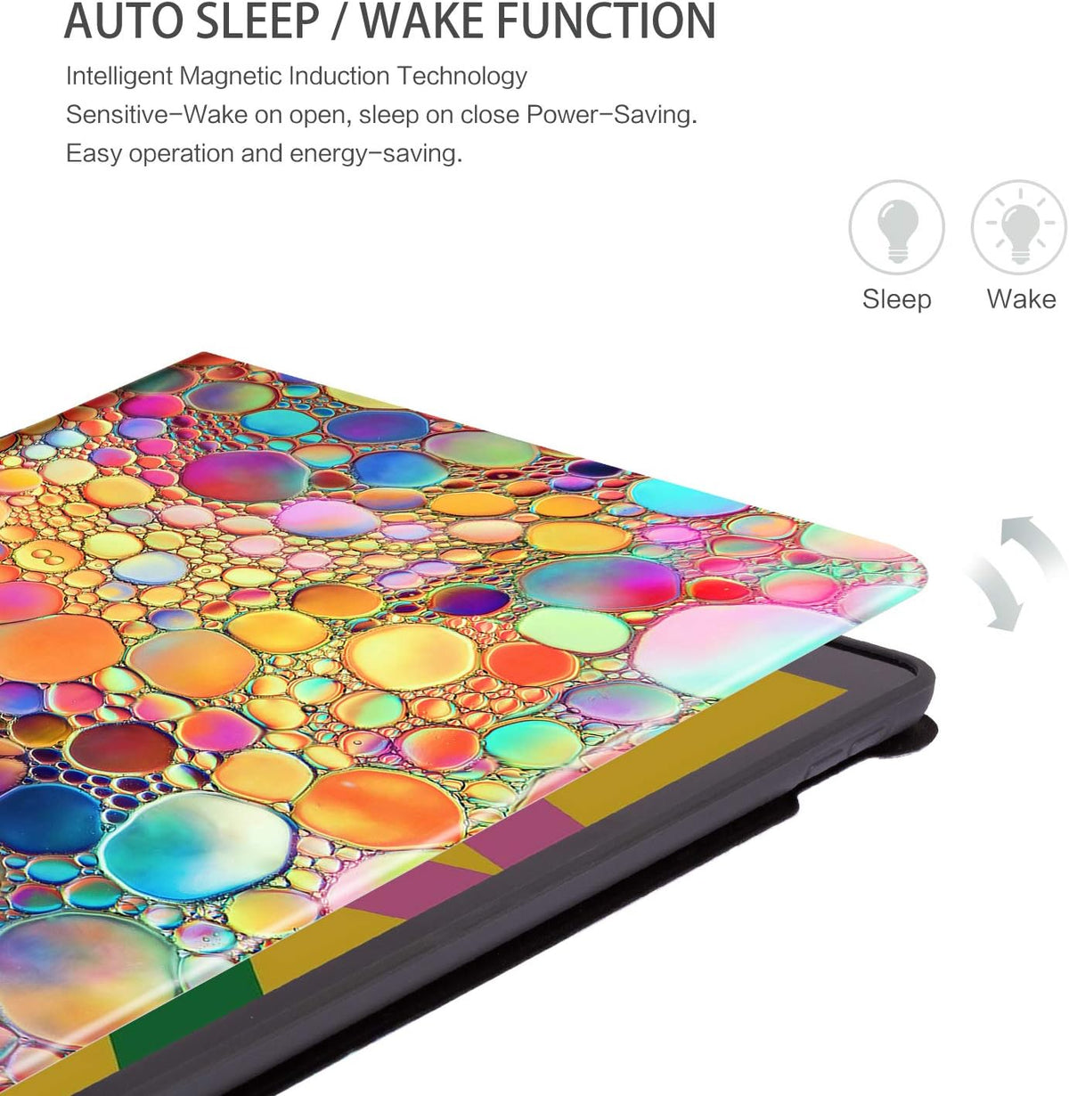 iPad 9th/8th/7th Generation Case (2021/2020/2019) - Colored Art Bubbles Design