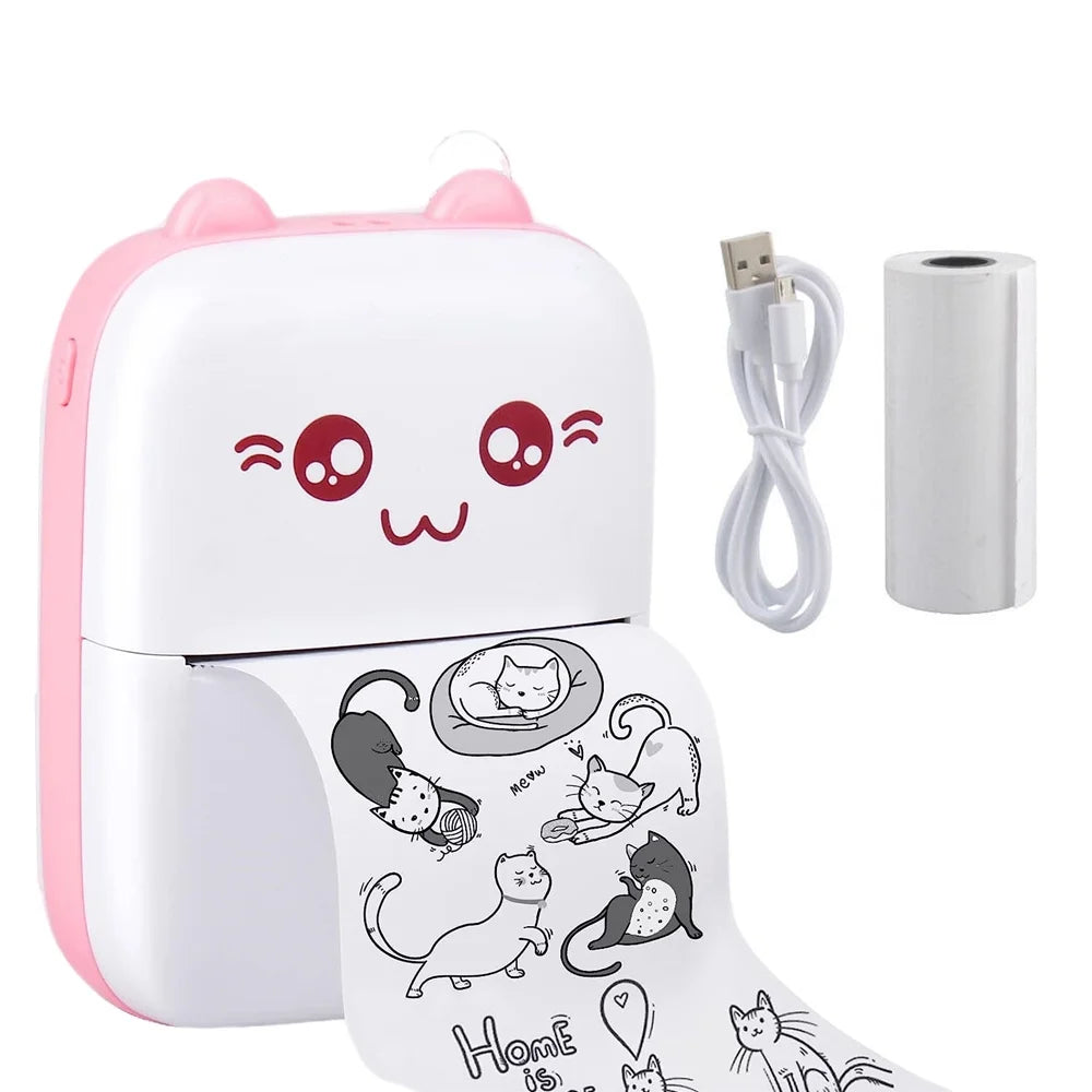 Portable Mini Thermal Printer, Wireless Bluetooth Compatible with iOS and Android for Photo, Receipt, and Label Printing