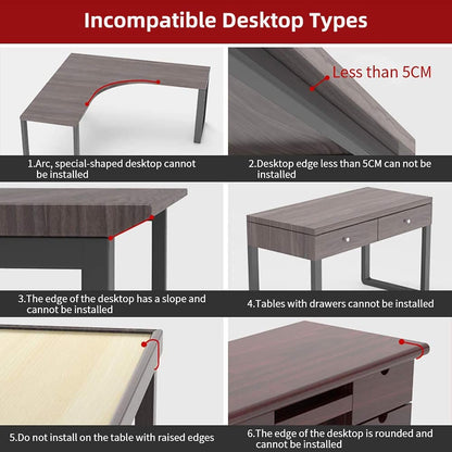 OUGIC Ergonomic Desk Extension Tray - 30 x 15 cm, Clamp-On Design, Foldable Keyboard Drawer with Wrist Rest, Computer Stand