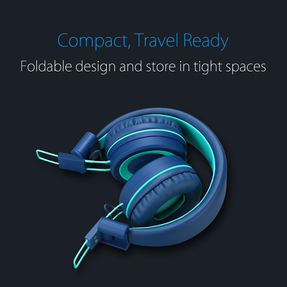 K11 Children's Wired Headphones with 3.5mm Jack in Navy/Teal