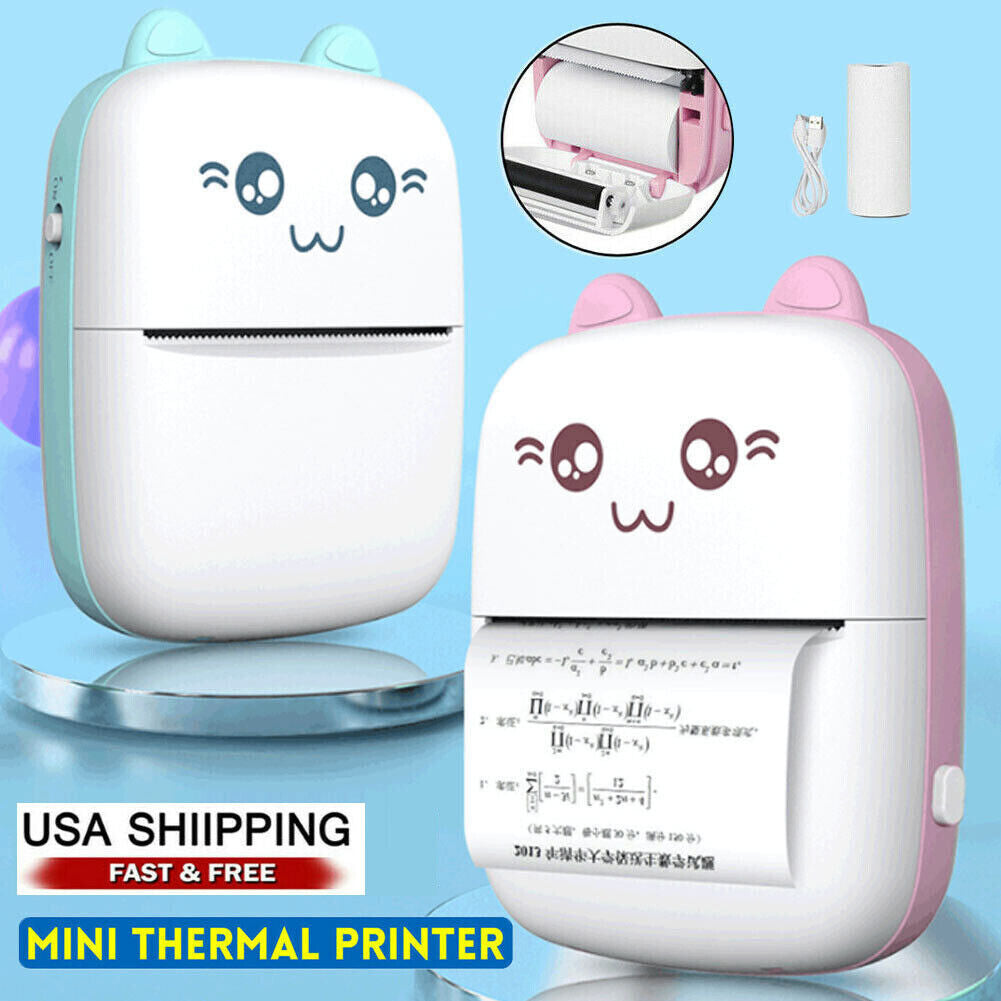 Portable Mini Thermal Printer, Wireless Bluetooth Compatible with iOS and Android for Photo, Receipt, and Label Printing
