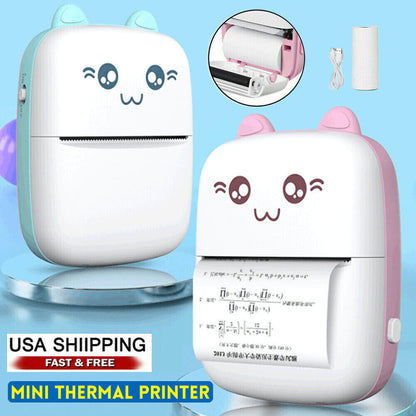 Portable Mini Thermal Printer, Wireless Bluetooth Compatible with iOS and Android for Photo, Receipt, and Label Printing